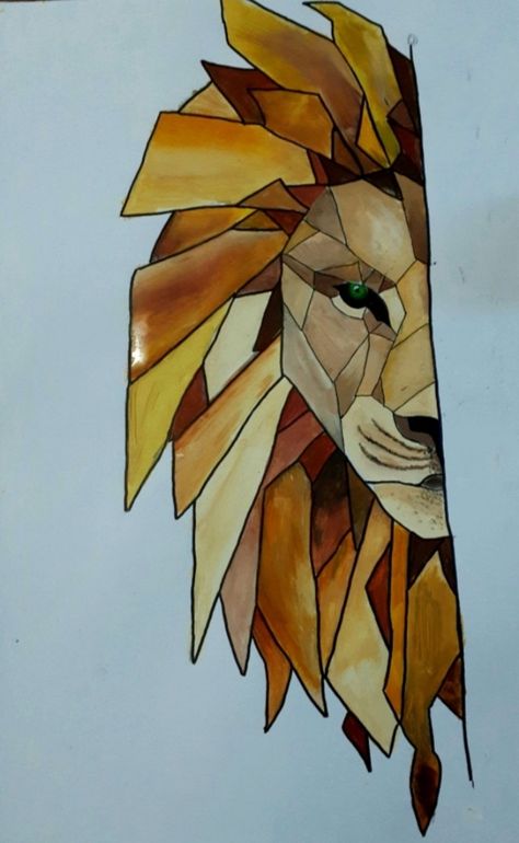 Lion Stained Glass Pattern, Stained Glass Lion, Lion Mosaic, Prophetic Art Worship, Boho Art Painting, Stained Glass Studio, Fused Glass Artwork, Glass Mosaic Art, Glass Art Projects