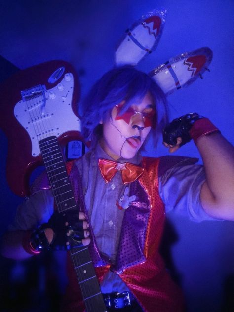 Glamrock Bonnie Cosplay, Bonnie Cosplay, Bonnie Costume, Fnaf Cosplays, Human Fnaf, Glamrock Bonnie, Fnaf Costume, Fnaf Crafts, Comic Con Costumes