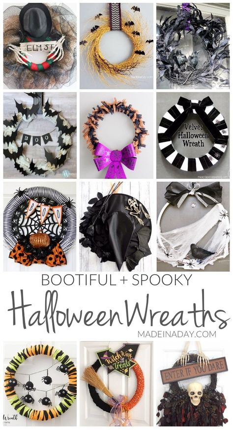 Broom Wreath, Fireplace Halloween, Crow Wreath, Crow Witch, Bat Wreath, Scary Halloween Wreath, Spider Web Wreath, Witch Hat Wreath, Monster Wreath