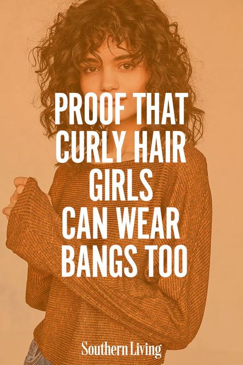 Bangs For Curly And Straight Hair, Long Curly Fringe Hairstyles, Hair Bangs Style Ideas, Curly Mid Length Hair With Bangs, Fringe For Curly Hair, Thick Curly Hair With Bangs, Medium Length Haircut With Bangs Curly, Best Bangs For Curly Hair, Curly Fringe Ponytail