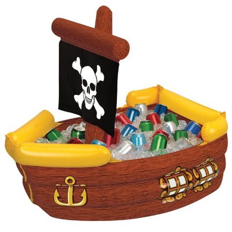 Inflatable Pirate Ship Cooler Mermaid Pirate Party, Pirate Themed Birthday, Pirate Theme Party, Party Themes For Boys, Pirate Birthday Party, Party Deco, Pirate Birthday, Theme Halloween, Pirate Theme