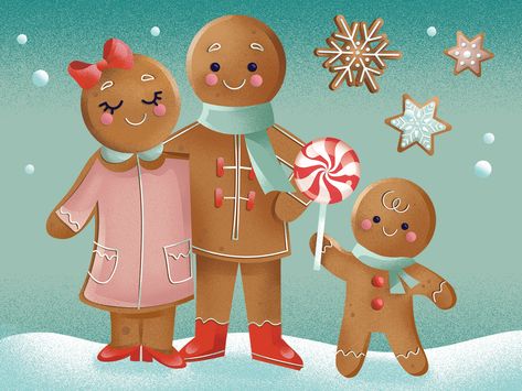 Gingerbread Family Painting, Sandy Claws, Gingerbread Family, All Things Gingerbread, Bread Man, Family Painting, Family Cartoon, Christmas Gingerbread House, Paint Night