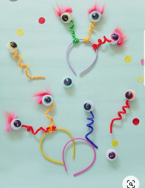 Crazy Headbands, New Year's Eve Crafts, New Year Headband, Headband Crafts, Fine Motor Activities For Kids, Fingerfood Party, Monster Birthday Parties, Toddler Arts And Crafts, Crazy Hair Day