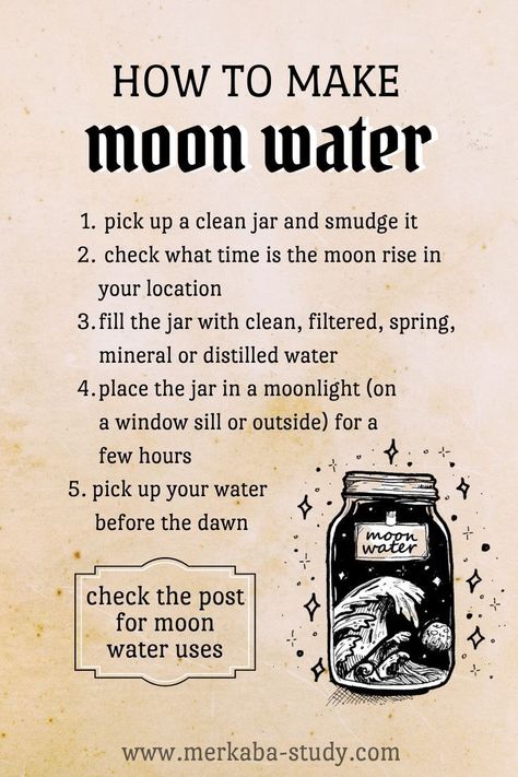 How To Moon Water, How To Do Moon Water, Moonwater How To Make, How To Get Moon Water, Herbs For Moon Water, Moonwater Uses, Uses For Moon Water, What To Do With Moon Water, Moon Rituals Magic