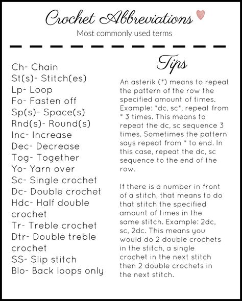 Below are some great crochet reference sheets for crochet abbreviations, how to make certain stitches and a Q & A section on some common crochet questions. I have also included a free printable ad free PDF sheet for your convenience.   Crochet Terms Sheet PDF Printable     Crochet Stitches PDF Printable   Crochet … … Continue reading → Crochet Vest Patterns Free, Vest Crochet Pattern Free, Summer Vest Crochet, Beading Patterns Free Tutorials, Crochet Reference, Easy Crochet Vest, Crochet Vest Patterns, Cross Stitch Patterns Free Disney, Crochet Vest Pattern Free