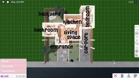 Bloxburg Cafe Floor Plan, Starter House Layout Bloxburg, Bloxburg Starter House Layout, Bloxbuger Layout, How To Get Your Gardening Level Up In Bloxburg, Blocksburg Town Layout Large Plot, Bloxburg Beginner House, Cafe Floor Plan, Sims 4 Houses Layout