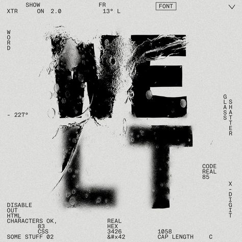 Chrome Typeface, Distorted Typography, Liquid Typography, 2023 Graphic, Experimental Typography, 타이포그래피 포스터 디자인, Arte Punk, Graph Design, Typography Poster Design