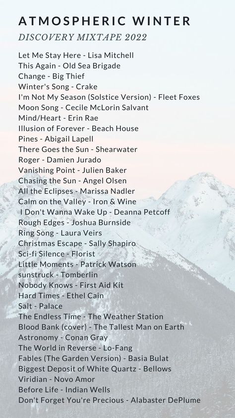 Winter Playlist Songs, Winter Songs Playlist, Hygge Playlist, Cozy Songs, Cozy Playlist, January Playlist, Winter Playlist, Playlist Inspiration, Winter Solstice Party