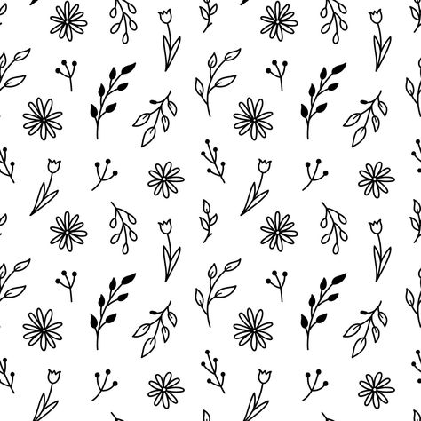 Botanical seamless pattern with tiny flowers and twigs. Abstract floral background. Vector hand-drawn illustration in doodle style.Perfect for cards, decoration, invitations, wrapping paper, wallpaper Wrapping Paper Wallpaper, Cards Decoration, Tulips Spring, Illustration Template, Doodle Style, Floral Embroidery Patterns, How To Wrap Flowers, Paper Flower Wall, Doodle Lettering