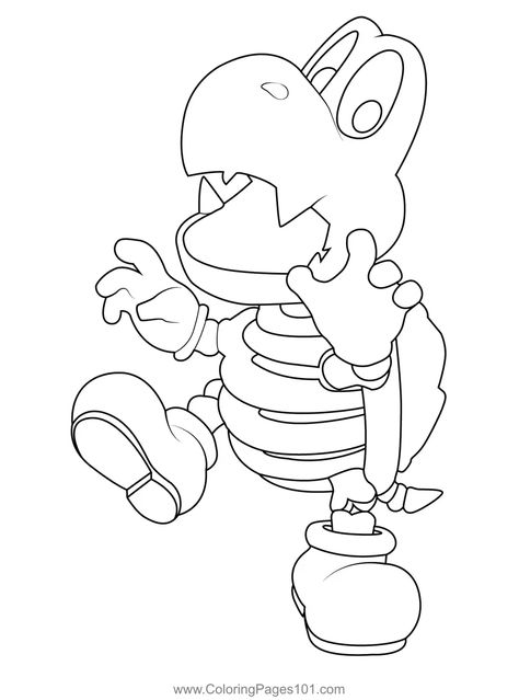 Dry Bones Mario Kart Coloring Page Mario Dry Bones, Bowser Coloring Pages, Mario Free Printables Coloring Pages, Yoshi Coloring Pages Free Printable, Dry Bones Mario, Super Mario Kart Coloring Pages, Bowser Coloring Page Free Printable, Mario Kart Coloring Pages, Mario Coloring