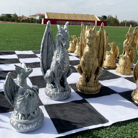 Now in my ETSY store !!!  #chess #chessset #chessboard #chessets #chesstable #chessboards #customchesspieces #etsy #etsyorder #giftforhim #giftforher #order #handmade #chess #epicchess #boardgame #chessgame #gamepieces #games&puzzle #toys&games #uniquechess #chessgift #valentinagift #mothersdaygift #fathersdaygift #giftidea #chessart #vintagechess #fantasychess #britshchess #birthdaygift #kidschess #educationchess #dragon #dragon-chess-set #garden-size-chess #garden-decor Dragon Chess Piece, Dragon Chess Set, Dragon Chess, Chess Ideas, Games Puzzle, Dragon Fanart, Chess Gifts, Dragon Family, Check Mate