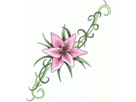 Free Designs  Lilly On The Green Stem Tattoo Wallpaper Stargazer Lily Tattoo, Tattoo Lily, Lily Tattoo Meaning, Tiger Lily Tattoos, Pink Lily Flower, Lily Tattoo Design, Lilies Drawing, Lily Flower Tattoos, Flower Tattoo Sleeve