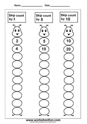 Counting By 2 5 10 Worksheets Skip Counting Worksheets, Counting By 5's, First Grade Math Worksheets, Maths Worksheets, Counting Worksheets, First Grade Worksheets, 1st Grade Math Worksheets, Kids Math, Printable Math Worksheets