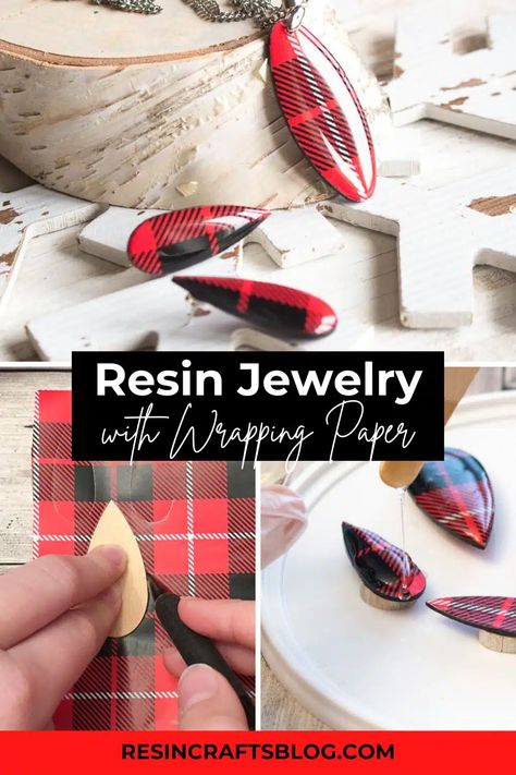 DIY Resin Jewelry made with Gift Wrap via @resincraftsblog Make Resin Jewelry, How To Make Resin Jewelry, Diy Resin Earrings, Resin Moulds, Resin Crystals, Christmas Jewelry Diy, How To Make Resin, Resin Work, Resin Crafts Tutorial