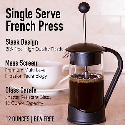 THE FRENCH PRESS: Simply the best little brewer for your morning cup of coffee; Easy brewing, exceptional filtration, quick clean-up, and sleek design all combine to give you everything you want in your french press; Perfect to make fresh coffee, tea, espresso, or cold brew. Glass French Press, French Press Coffee Maker, Coffee Press, Milk Foam, French Press Coffee, Tea Maker, Coffee Brewer, Buy Coffee, Tea Infuser