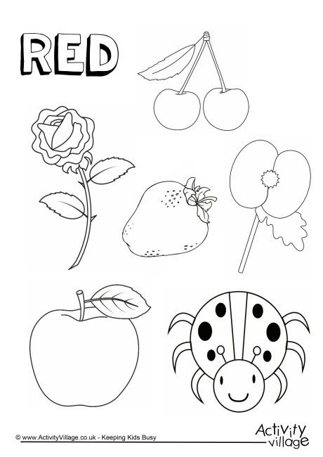 Red things colouring page Colour Identifying Activities, Color Red Activities, Colour Activities, Color Activities For Toddlers, Preschool Color Activities, Color Worksheets For Preschool, Red Blank, Black Things, Perfect Classroom