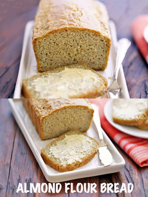 This simple almond flour bread has a neutral taste, making it the perfect choice for savory or sweet toppings. Almond Flour Bread Recipes, Almond Flour Bread, Candida Recipes, Flours Banana Bread, Almond Bread, Flour Bread, Coconut Flour Recipes, Baking With Almond Flour, Healthy Paleo Recipes