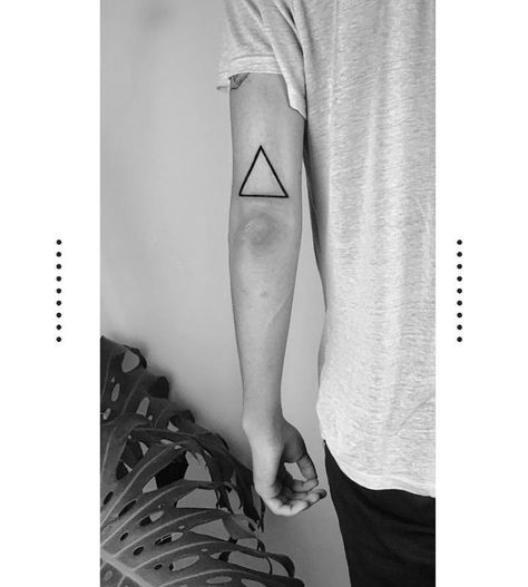 Medium Sized Line Triangle Tattoo 2 Triangle Tattoo Design, Trinity Symbol, Penrose Triangle, Eye Of Providence, Triangle Tattoos, Tattoo Design Ideas, Black Ink Tattoos, Triangle Design, Popular Tattoos