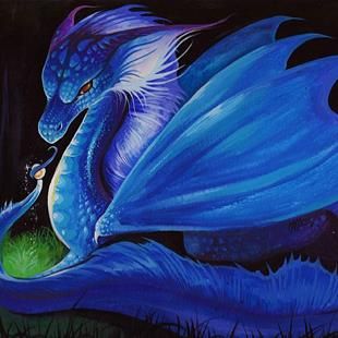 Art: Treasure Found by Artist Nico Niemi Dragon Saphira, Blue Dragon Art, Blue Dragons, Blue Scales, Emerald Dragon, Inheritance Cycle, Headshot Portrait, Dragon Dreaming, Artwork Watercolor