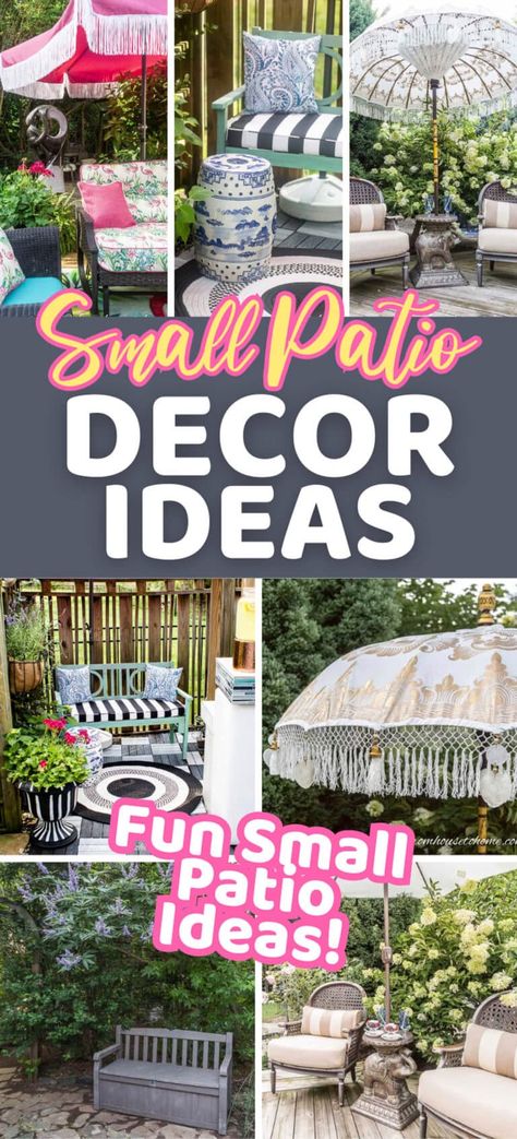 Small Patio Decorating Ideas To Transform Your Deck Into An Outdoor Oasis | Summer Outdoor Decor Diy Deck Ideas, Small Patio Decorating Ideas, Dining Area Decor, Summer Outdoor Decor, Poolside Decor, Small Patio Decor, Small Outdoor Patios, Patio Decor Ideas, Summer Porch Decor