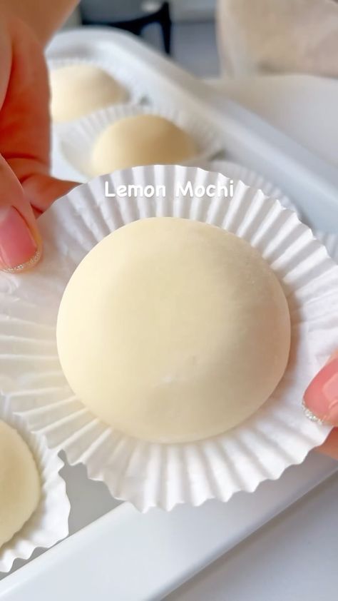 Lemon Mochi, Custard Sauce, Mochi Recipe, Sephora Gift, Sephora Gift Card, Lemon Custard, Glutinous Rice Flour, Kawaii Cooking, Sweet Dishes Recipes