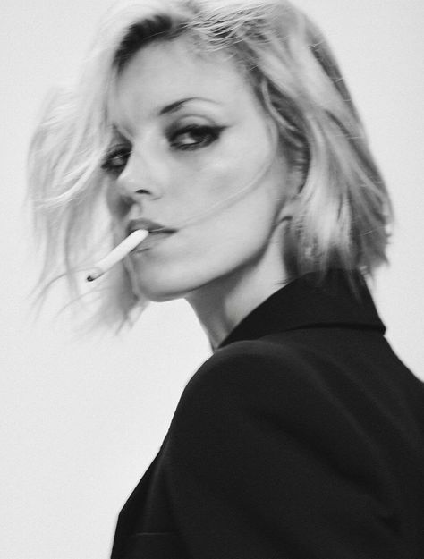 Anja Rubik by Chris Colls for V #121 Chris Colls, Anja Rubik, A Black, Black And White, Tumblr, Hair, White, Instagram, Black