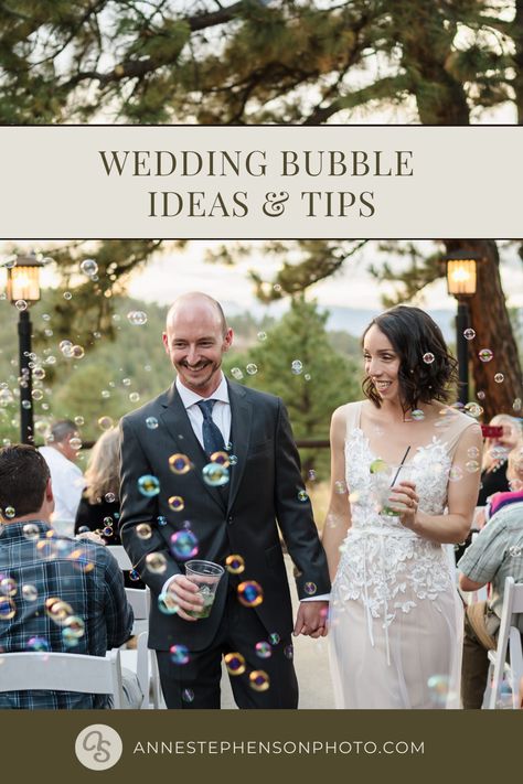 Looking to add a fun, ethereal, and nostalgic touch to your wedding day? Think BUBBLES!!! Bubble Wedding Photo, Bubbles For Wedding Exit, Wedding Bubbles Ideas, Bubbles At Wedding, Bubbles For Wedding, Bubble Exit Wedding, Bubbles Wedding, Bubble Wedding, Bubble Party Favors