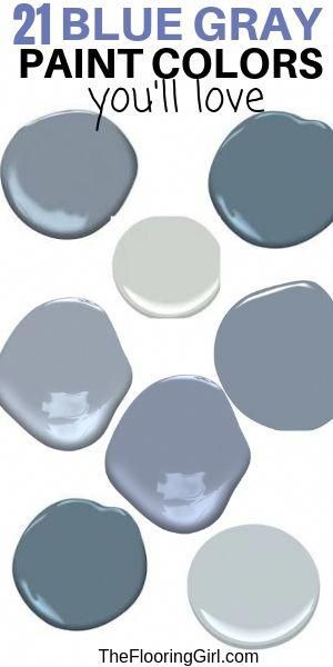 I love these blue gray paint colors. They are perfect for bedrooms, living rooms, family rooms and bathrooms. Super stylish for home decor. These colors are calming and chic. They range from bluish-gray to grayish-blue. #bluegray #grayblue #painting #paintcolors #dustyblue #diyhomedecor #decorating #bedroomcolors Bluish Gray Paint, Gray Paint Colors, Blue Gray Paint Colors, Interior Paint Colors Schemes, Blue Gray Paint, Gray Paint, Grey Paint, Grey Paint Colors, Room Paint Colors