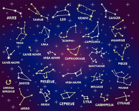 List Of Constellations, Constalation Stars Drawing, Constilations Drawing, Constellation Cookies, Greek Constellations, All Constellations, Constellation Illustration, Astrology Constellations, Constellation Drawing