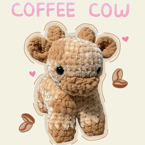 coffee cow! 🐄 ☕️ so cute and sweet :) pattern: @onecentcrochet • • #cow #crochetcow #amigurumicow #amigurumilove #amigurumis #amigurumicrochet #crocheting #crochet #crochetaddict #crochetlove #crochetersofinstagram #browncow #cowplushie #plushiesofinstagram #softtoy #crochetinspiration #amigurumiaddict #amigurumilover #stuffedcow #stuffedanimals #crochetcommunity #etsyshop Crochet Cow Free Pattern, Cow Crochet Pattern Free, Amigurumi Cow Free Pattern, Cow Crochet Pattern, Cow Crochet, Amigurumi Cow, Crochet Cow, Crochet Amigurumi Free Patterns, A Hook