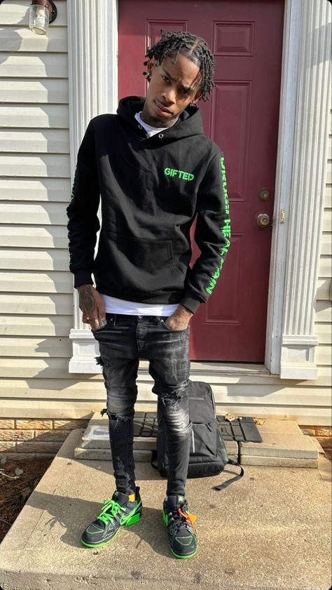 Drippy Hoodies Men, Drippy Hoodies, Sp5der Hoodie Outfit, Winter Swag Outfits, Estilo Drip, Black Men Streetwear, Ybn Nahmir, Outfits For Guys, Dread Heads