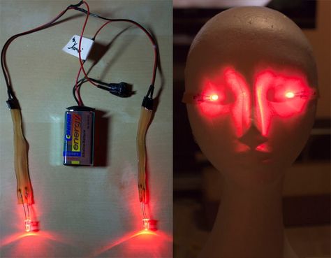 https://blog.adafruit.com/2014/03/18/make-your-eyes-glow-with-leds/  I have yet to see a Demon Hunter cosplay which involved glowing eyes- I would like to be the exception to this. :P Larp Crafts, Glowing Dragon, Red Glowing Eyes, Kamui Cosplay, Larp Inspiration, Larp Ideas, Fursuit Ideas, Larp Props, Diy Cosplay