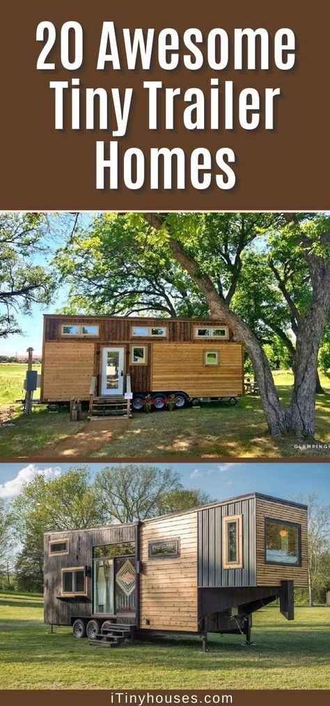 You are sure to love these tiny trailer homes and the minimalist style! Don't miss this list of 20 amazing choices! Tiny House Trailer Plans, Work Trailer, Tiny Trailers, Trailer Plans, Tiny House Trailer, Semi Trailer, Trailer Home, Rv Trailers, Mobile Home