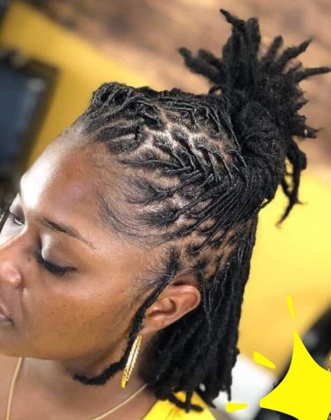 Short Dreads Updo Styles For Women, Dreadlock Short Hairstyles Black Women, Up Down Locs Hairstyles For Women, Dred Styles Women, Loc Style Ideas Black Women, Short Loc Styles For Women Updo For Wedding, Short Dreadlocks Styles Black Women, Dreads Short Hair Black Women, Women Loc Styles Short