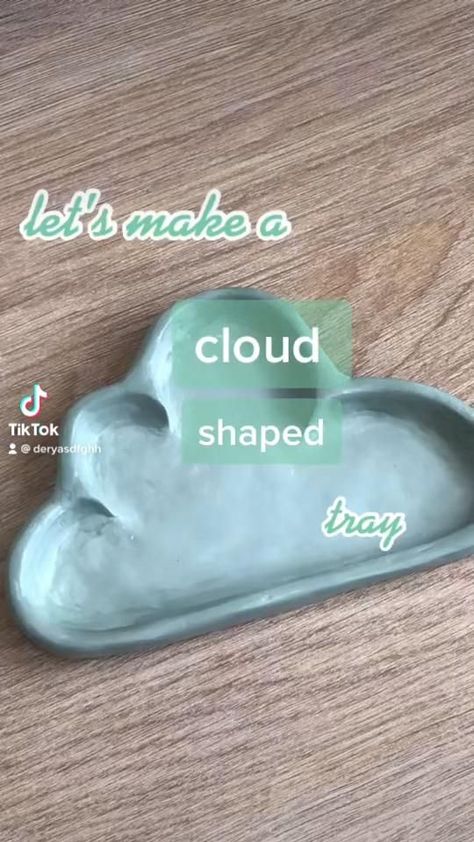 cloud shaped tray tutorial with air dry clay [Video] | Clay crafts, Diy clay crafts, Clay diy projects Air Dry Clay Ideas Diy, Cute Things To Make Out Of Air Dry Clay, Air Dry Clay Ashtray Diy, Things To Make Out Of Air Dry Clay, Clay Tray Ideas, Easy Air Dry Clay Projects, Air Dry Clay Tray, Clay Aesthetic Diy, Clay Tray