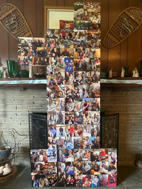 One Year Photo Collage, 90th Birthday Party Decorations, Picture Display Wall, 1 Year Pictures, Cut Out Pictures, Picture Board, First Birthday Pictures, Football Birthday Party, First Year Photos