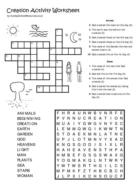 Sunday+School+Printable+Worksheets Sunday School Crossword, Sunday School Worksheets, Sunday School Printables, Creation Activities, Bible Word Searches, Bible Worksheets, Bible Quiz, Bible Activities For Kids, Choosing Fabric