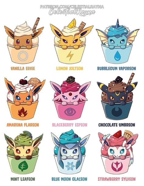 Eevee Cute, Kartu Pokemon, Pokemon Eevee Evolutions, 귀여운 음식 그림, Oc Pokemon, Pokemon Eeveelutions, Cute Pokemon Pictures, Eevee Evolutions, Pokemon Eevee