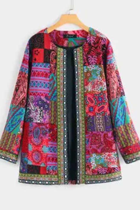 women, fashion, women fashion, jackets, dress, costumes, apple table Retro Cardigans, Bohemian Jackets, Oversized Clothes, Streetwear Jackets, Coat Vintage, Plus Size Vintage, Ethnic Print, Print Coat, Vintage Cardigan