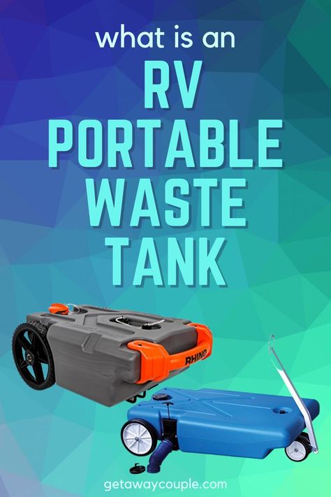 An RV portable waste tank is exactly what it sounds like. It’s an external, portable tank that exists to help you dispose of wastewater without moving your RV. When boondocking, or camping at a campground without sewer connections it gives you the ability to dump your tanks without having to break camp. Once your tank is full, simply wheel it (or drive it) to the nearest dump station and dump it like you would your camper. We give our recommendation of the best RV portable waste tank.#rvportable Rv Winterizing, Camper Repair, Waste Tanks, Camper Hacks, Rv Organization, Dry Camping, Rv Repair, Rv Solar, Rv Maintenance