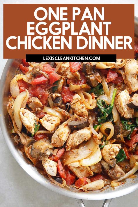 Chicken Eggplant Recipe, Recipes With Eggplant Healthy, Dinner Recipes With Eggplant, Chicken And Eggplant Recipes Healthy, Whole30 Eggplant Recipes, Egg Plant And Chicken Recipes, Eggplant Recipes Chicken, Eggplant Recipes With Chicken, Dinner Ideas With Eggplant