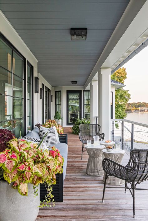 Tour a Thom Filicia–Designed Family Retreat on One of New York’s Finger Lakes | Architectural Digest Skaneateles Lake, Metal Outdoor Chairs, Thom Filicia, Hacienda Style, Vanguard Furniture, Finger Lakes, Swimming Pools Backyard, Covered Porch, Formal Living Rooms