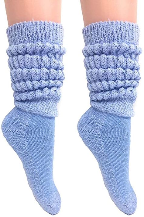 Amazon.com: Slouch Socks Women and Men Extra Tall Heavy Cotton Socks Size 9 to 11 (Light Blue, 2): Clothing Black And Gold Outfit, 80s Inspired Outfits, Png Outfits, Gangsta Style, Slouch Socks, Knit Leg Warmers, Gold Outfit, Blue Socks, Socks For Women