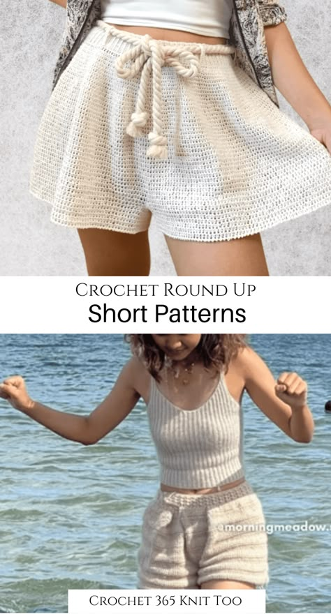 Summer Crochet Ideas Clothes, Crochet Baggy Shorts, Crochet Short Pattern Free, Crochet Pants Ideas, Crochet Beach Pants Pattern Free, Mens Crochet Ideas, Crochet Summer Shorts, How To Crochet Shorts, Crochet Vacation Outfit