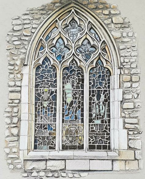 Window Drawings, Window Sketch, Church Window, Window Drawing, Art Alevel, Stained Glass Church, Gcse Art Sketchbook, Drawing Course, Church Windows