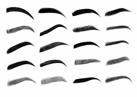 Procreate Eyebrows, Eyebrows Drawing, Drawing Gacha, Eyebrow Products, Eyebrow Template, Perfect Eyebrow Shape, Eyebrow Design, Eyebrows Eyelashes, Eyebrow Stamp