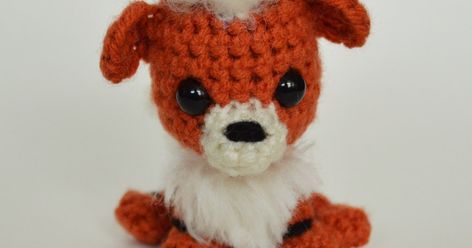 This week I'm giving you guys a pattern for Growlithe!  This tiny, adorable little Pokemon would look perfect sitting on your desk or shelf,... Growlithe Crochet, Pokemon Crochet Pattern, Amigurumi Free, Amigurumi Free Pattern, A Pattern, Free Crochet Pattern, Crochet Pattern, Free Pattern, Knit Crochet