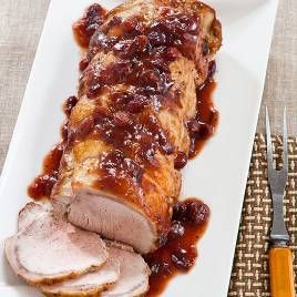 Pork Loin with Cranberries and Orange - America's Test Kitchen~T~ Love this. Pork Loins, Slow Cooker Pork Loin, America's Test Kitchen Recipes, Pork Loin Roast, America's Test Kitchen, Slow Cooker Pork, Americas Test Kitchen, Cranberry Orange, Orange Recipes