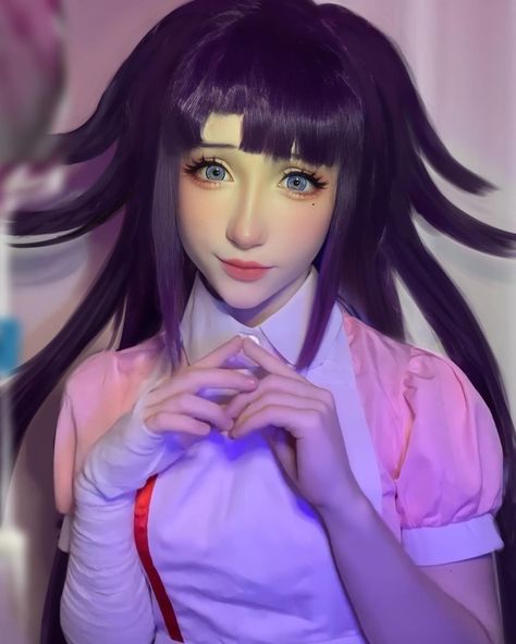 Mikan Cosplay Makeup, Face Shape Claim, Mikan Tsumiki Makeup, Mikan Makeup, Mikan Cosplay, Mikan Tsumiki Cosplay, Easy Anime Eyes, Danganronpa Cosplay, Mikan Tsumiki