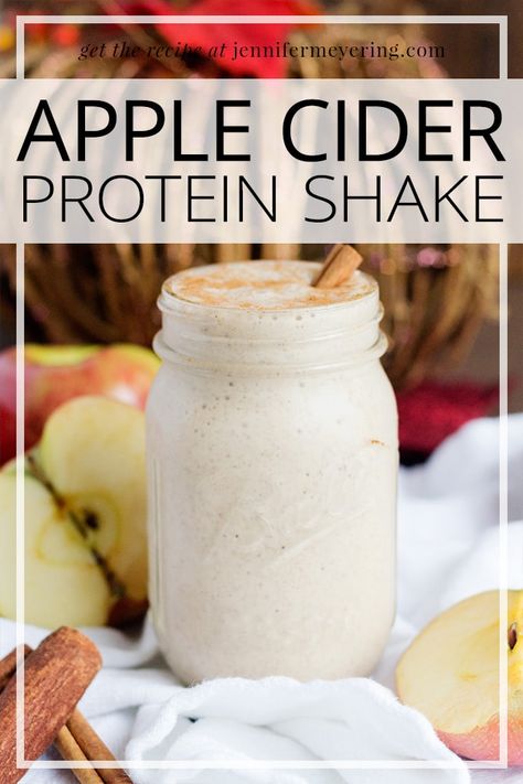 Apple cider and cinnamon are evocative flavors of fall and you can enjoy them both in this no-guilt protein shake. Apple Protein Shake, Apple Cider Smoothie, Vanilla Protein Shake Recipes, Beautiful Meals, Protein Drink Recipes, Whey Protein Shakes, Vanilla Protein Shakes, Herbalife Shake Recipes, Protein Shake Smoothie